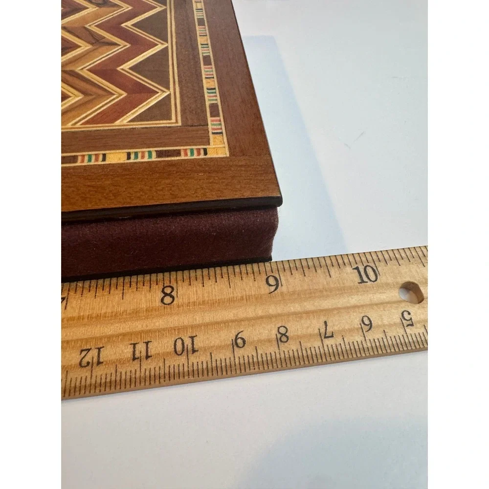 Vintage Syrian Marquetry Wood Inlaid Address Book Mosaic Handmade Wood Book‎